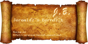Jeremiás Bernát névjegykártya