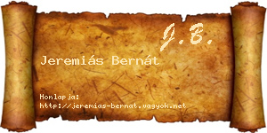 Jeremiás Bernát névjegykártya